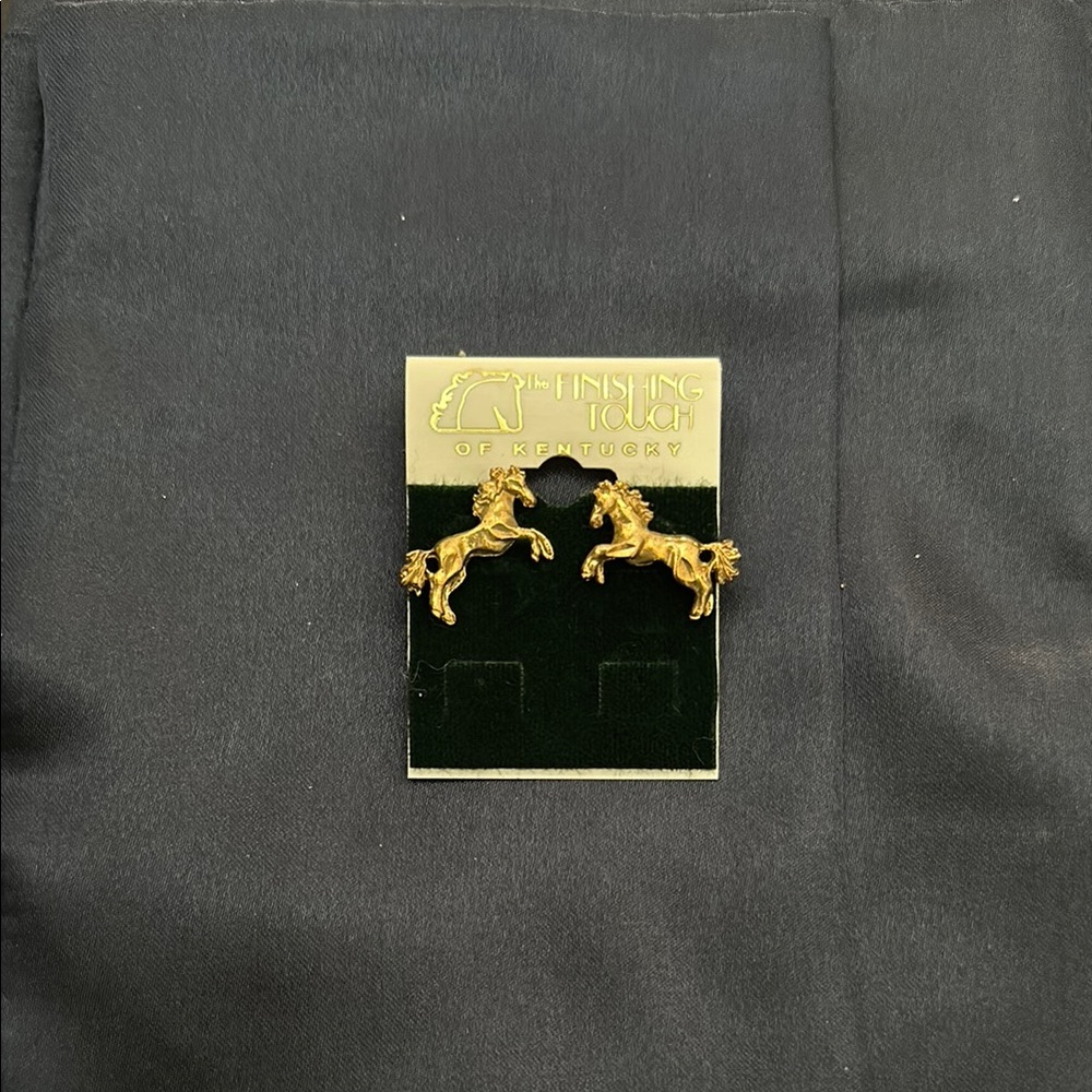 The Finishing Touch of Kentucky Gold Horse Earrings